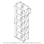 Furinno Besi 6-Tier Industrial Multipurpose Shelf Display Rack with Metal Frame, Wide, Finn Oak