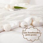 Lbro2M Double Sided Sherpa Blanket,King Size Super Soft Fuzzy Plush Warm Cozy Fluffy Throw Reversible Luxurious Blankets (White)