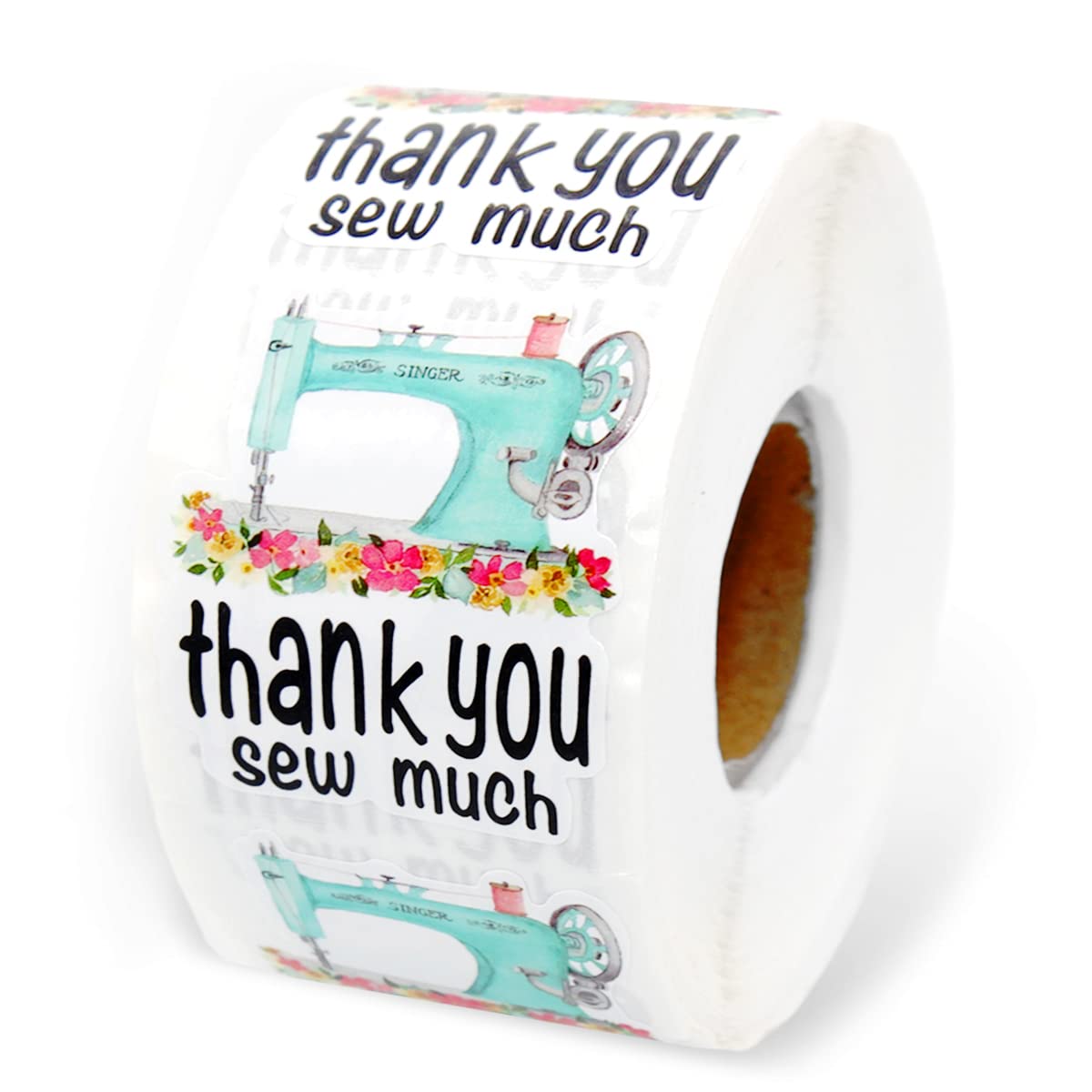 Wailozco 1.5' Thank You Sew Much Stickers,Thank You Stickers,Handmade Stickers,Business Stickers,Sewing Stickers For Online Ret