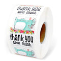 Wailozco 1.5' Thank You Sew Much Stickers,Thank You Stickers,Handmade Stickers,Business Stickers,Sewing Stickers For Online Ret
