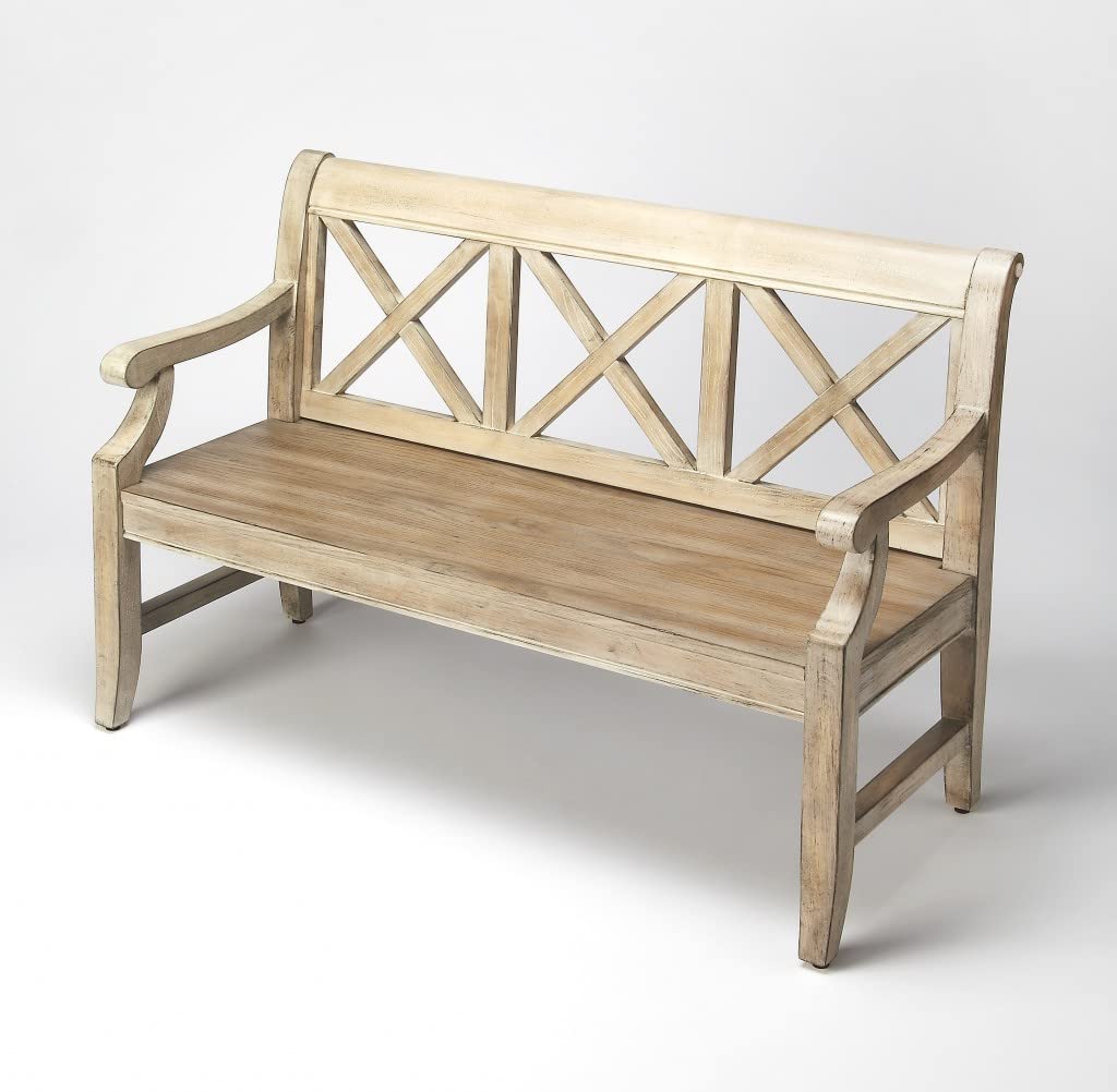 HomeRoots Gray Driftwood Finish Bench