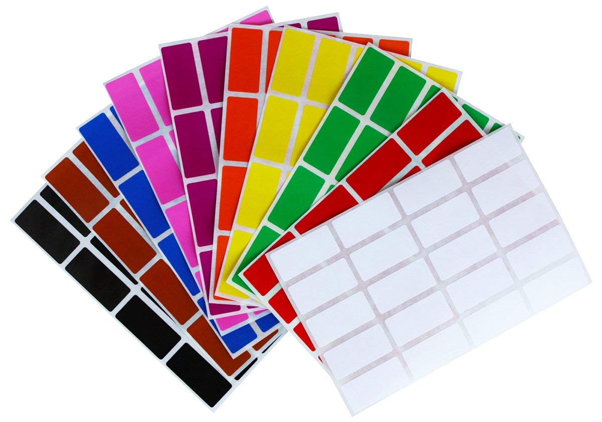 Royal Green Identification Labels Rectangle Stickers 1.57Inch X 0.75 Inch Durable Self Adhesive (40Mm X 19) In 10 Assorted Color