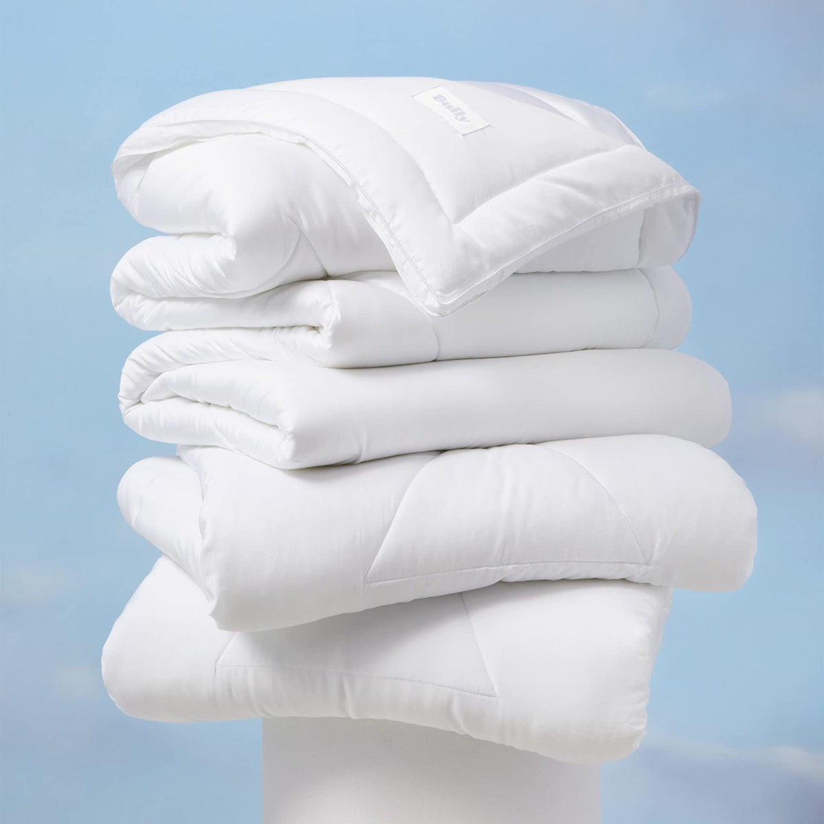 Buffy Cloud Comforter - Machine Washable Lyocell Fabric, Down-Alternative Fill, Extra Fluffy Quilted Duvet Insert With Corner Ta
