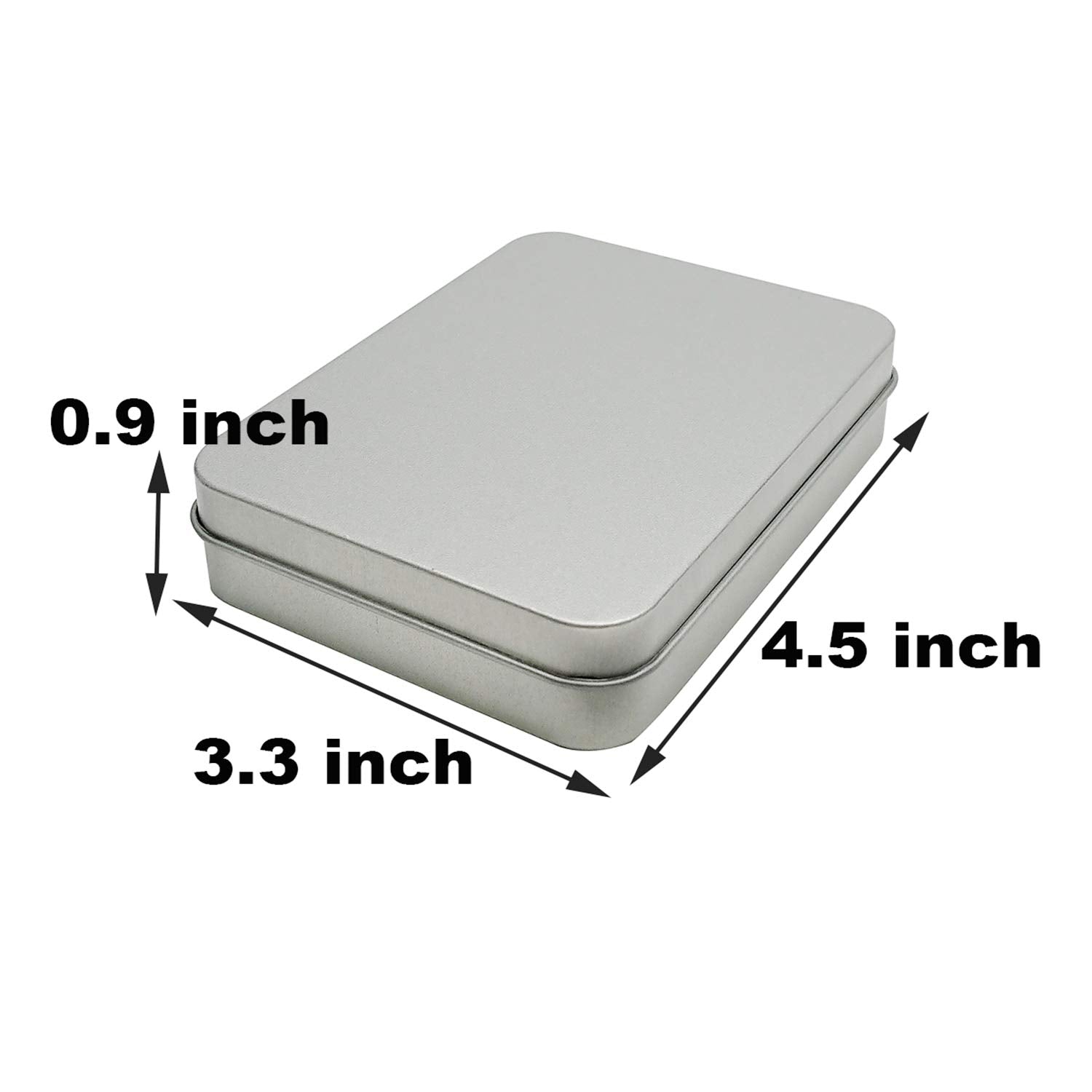 6 Pcs Metal Hinged Tin Box Container Mini Portable Small Storage Container Kit With Lid For Home Storage 4.5X3.3X0.9 Inch, Silve