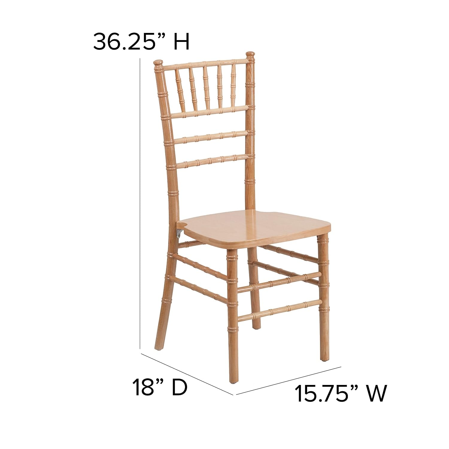 Flash Furniture HERCULES Series Natural Wood Chiavari Chair