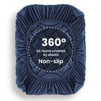 Sleep Zone Cooling Queen Mattress Topper, Premium Zoned Cool Mattress Pad Cover, Padded Mattress Protector Breathable Washable, Deep Pocket 8-21' (Navy, Queen)