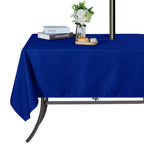 Saraflora Outdoor And Indoor Tablecloth -60X84 Inch, Blue, Wrinkle Free Washable Waterproof Table Cloth With Umbrella Hole And Zipper Rectangle Table Cover For Spring/Summer/Patio/Picnic/Bbqs/Party