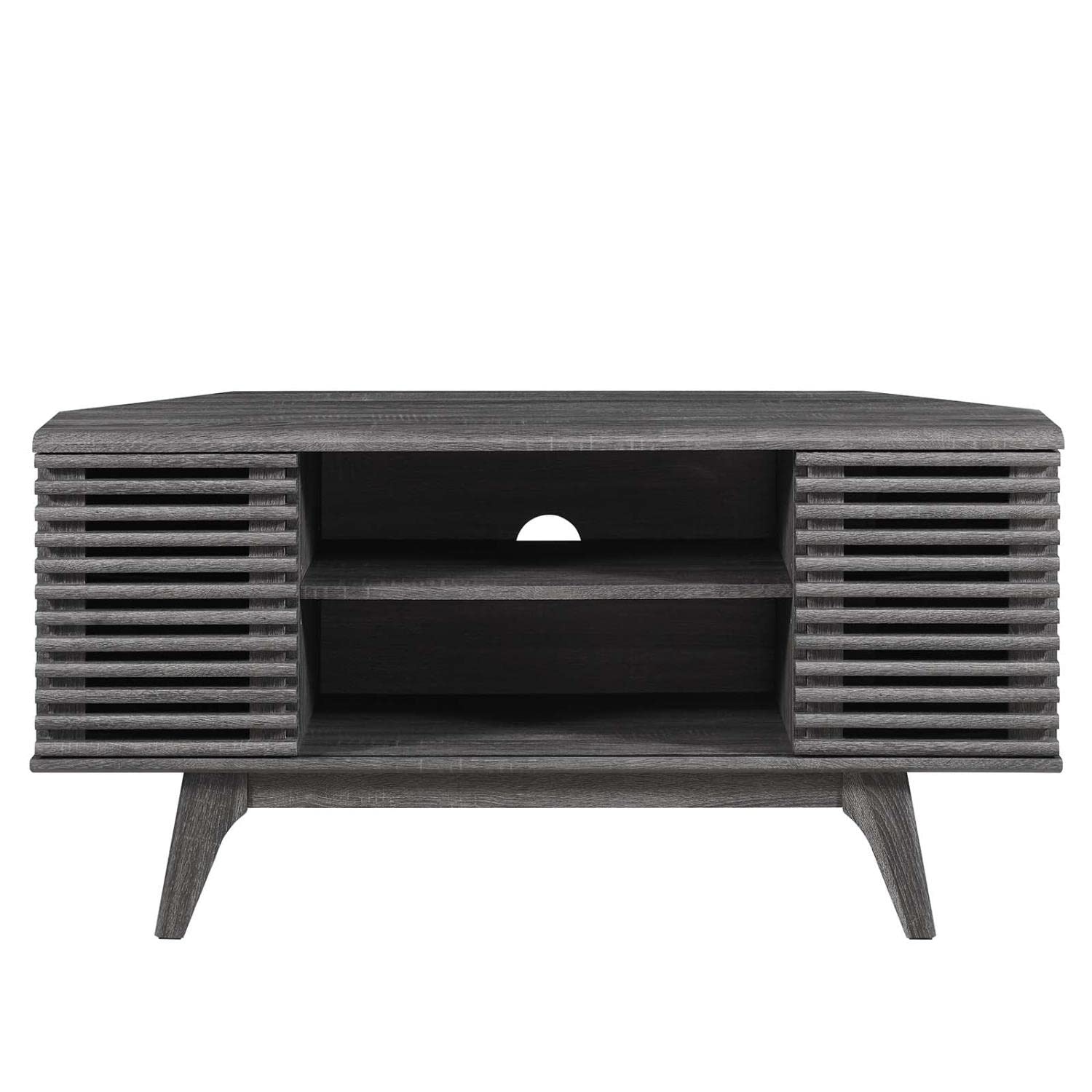 Modway Render Mid-Century Modern Low Profile 46&Quot; Corner Media Tv Stand In Charcoal