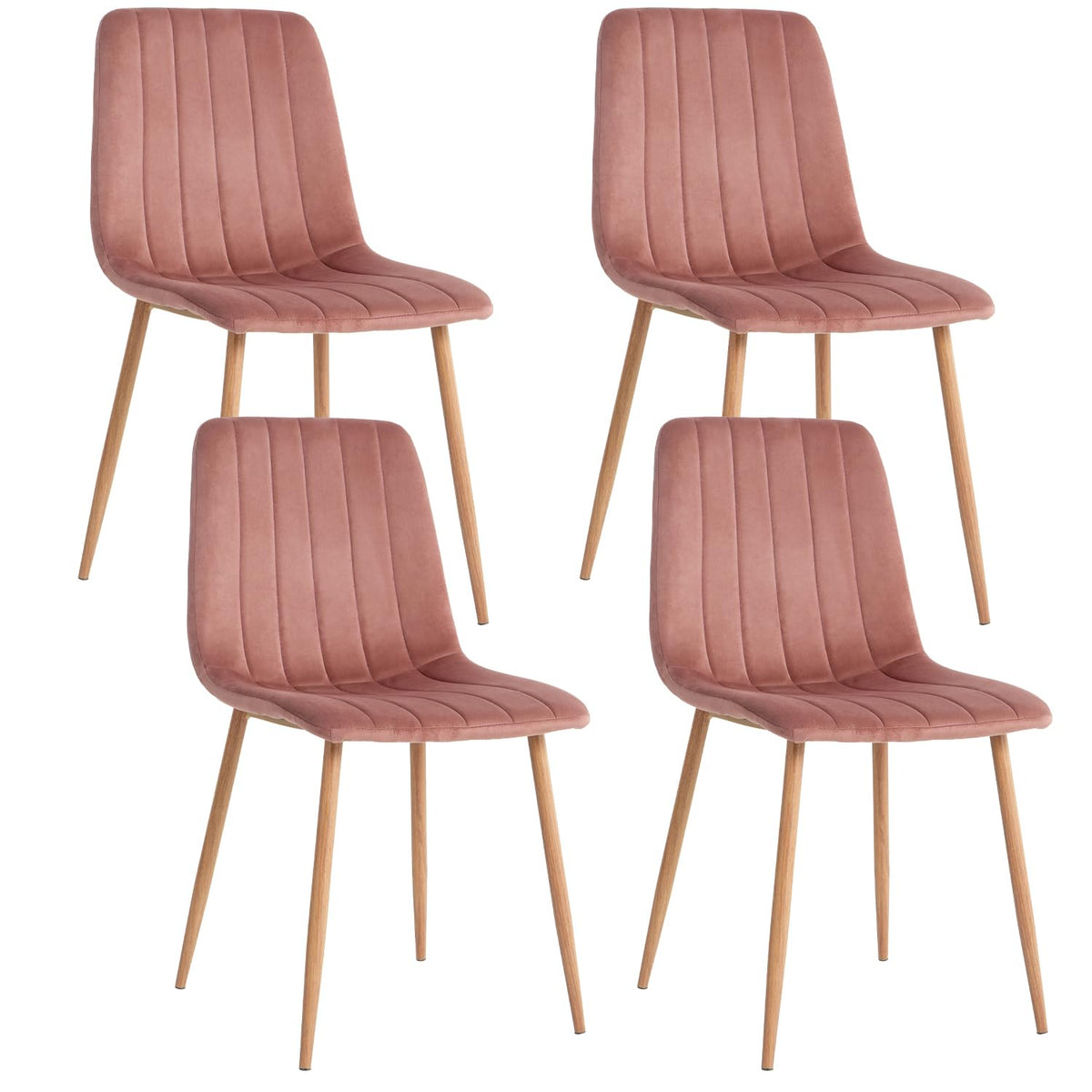 Haizao Dining Chairs Set Of 4, Mid-Century Modern Kitchen Dining Room Chairs, Velvet Dining Chair Upholstered Cushion Seat And S