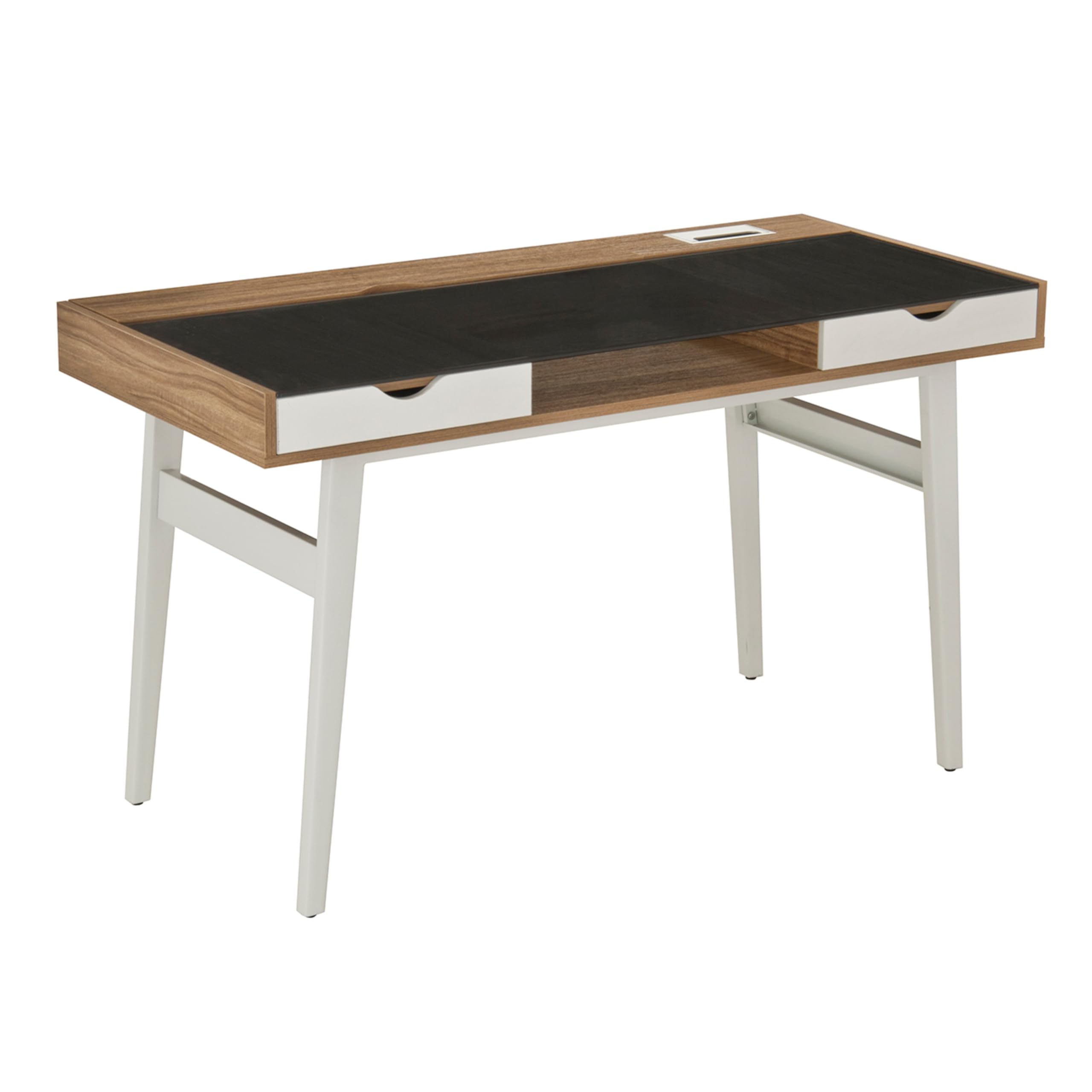 Techni Mobili Compact Multiple Storage Computer Desk, 51X23.5X30, Walnut