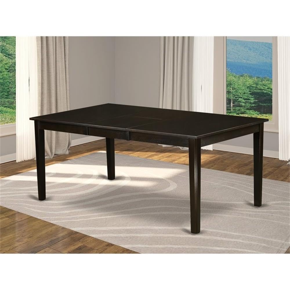 East West Furniture HET-CAP-T Henley Modern Kitchen Table - a Rectangle Dining Table Top with Butterfly Leaf, 42x72 Inch, Cappuccino