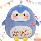 Arelux 18In Cute Penguin Plush Soft Penguin Stuffed Animal Birthday Pillow Plushie Toy Happy Birthday Party Decoration Plushies