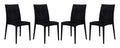 LeisureMod Modern Indoor/Outdoor Home Decorative Furniture Weave Mace Dining Chair (Armless), Set of 4 - Black