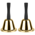 Mroco Gold Hand Bell, 2 Pack Steel Hand Bell Call Bell For Wedding, Adults, Dinner Bells For Food Line, Classroom Bell For Insid
