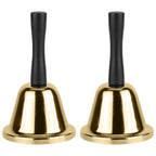Mroco Gold Hand Bell, 2 Pack Steel Hand Bell Call Bell For Wedding, Adults, Dinner Bells For Food Line, Classroom Bell For Insid