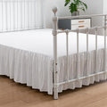 Tufted Dot Bed Skirt King Size,Ruffled Bed Skirt With Split Corners, King Bed Skirt 14 Inch Drop, Boho King Size Bed Skirt White