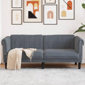 vidaXL Dark Gray Velvet 2-Seater Upholstered Loveseat - Comfortable Modern Couch with Supportive Legs for Living Room