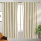Bgment Rod Pocket And Back Tab Blackout Curtains For Bedroom - Thermal Insulated Room Darkening Curtains For Living Room, 2 Window Curtain Panels (70 X 63 Inch, Light Grey)
