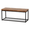 Baxton Studio Bardot Wood Bench, Walnut Brown and Black (207-12489-HiT)