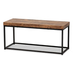Baxton Studio Bardot Wood Bench, Walnut Brown and Black (207-12489-HiT)