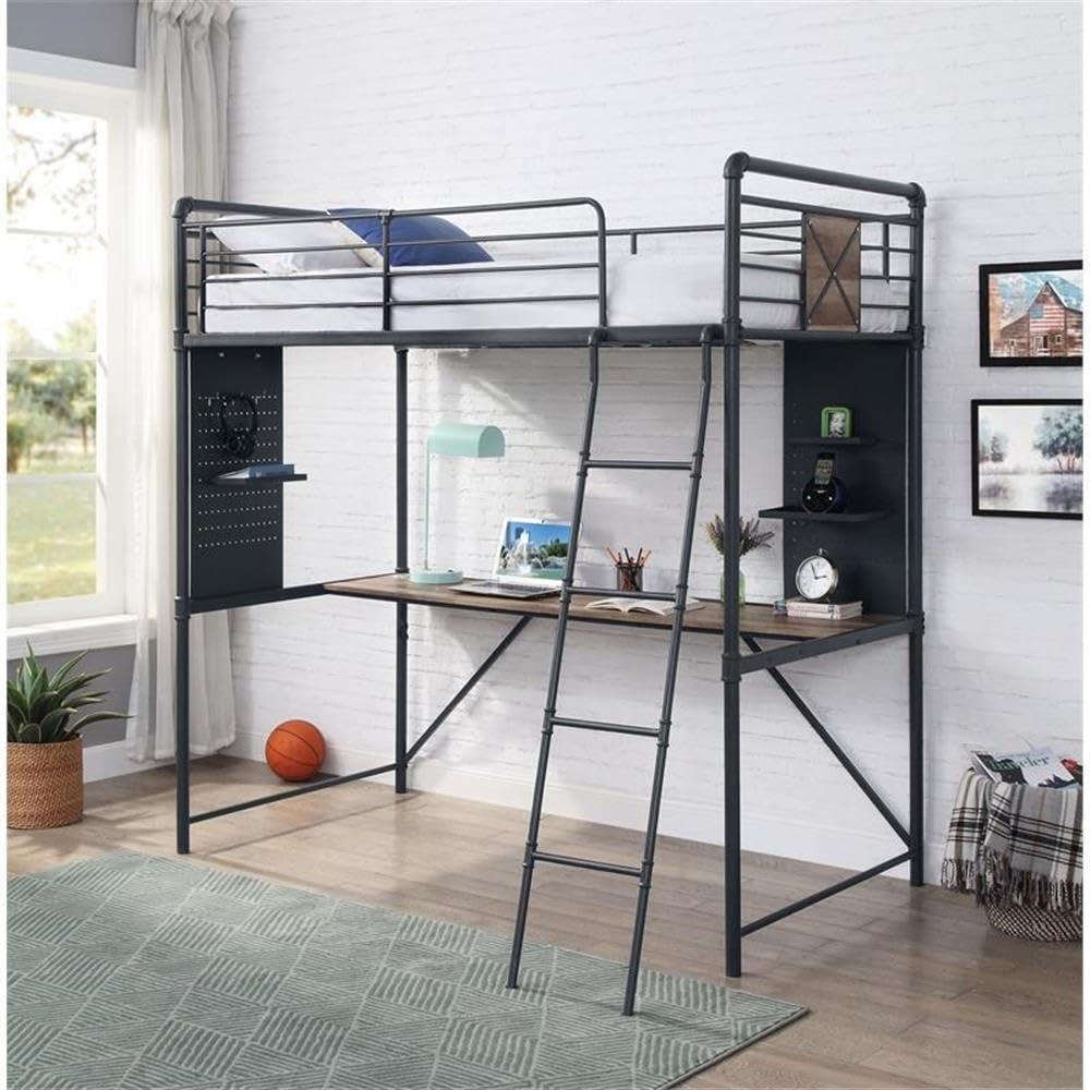 Acme Cordelia Metal Twin Loft Bed - Thumbnail 4