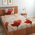 Fitted Cottonsingle Bedsheet (Elastic) With 1 Pillow Cover Single Gold 436 (RajatSingleA436_Bzr)