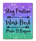 Amcove Gaming Mouse Pad Custom, Stay Positive Work Hard And Make It Happen Inspirational Quotes Mousepads Art Purple Green Glitt