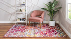 Unique Loom Trellis Frieze Collection Area Rug - Rounded (2' X 3', Multi/ Black)