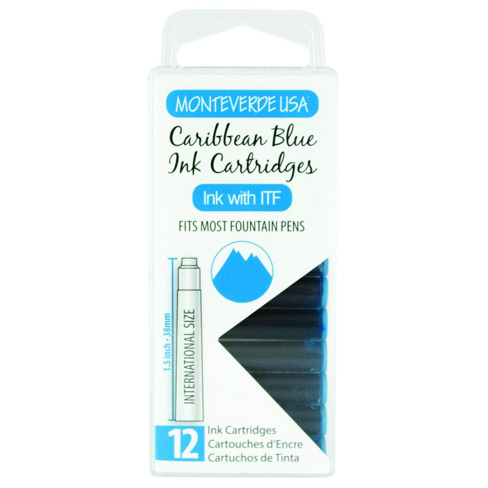 Monteverde Ink Cartridge (Standard Size), Caribbean Blue