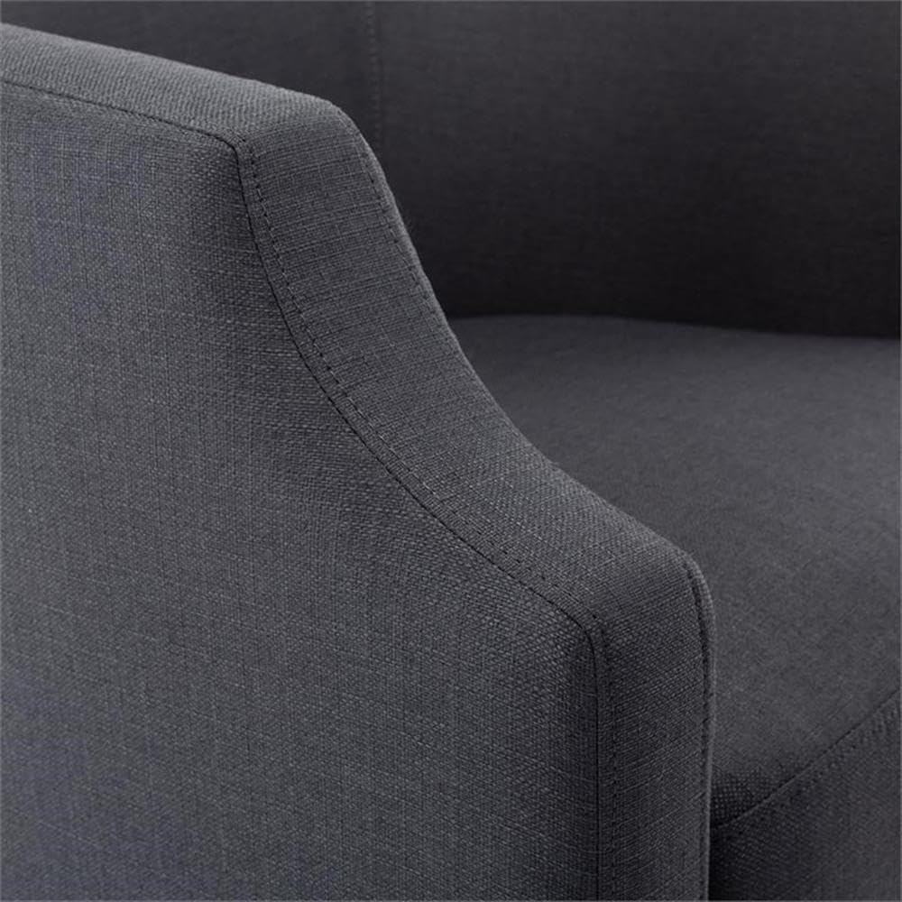 Comfort Pointe Infinity Ashen Gray Polyester Fabric Swivel And Rocker Barrel Accent Chair