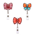 Valentine'S Day Badge Reels Cute Bow Shape Id Badge Reels Retractable Nurse Badge Reel, Badge Holder Retractable Clip, Badge Ree