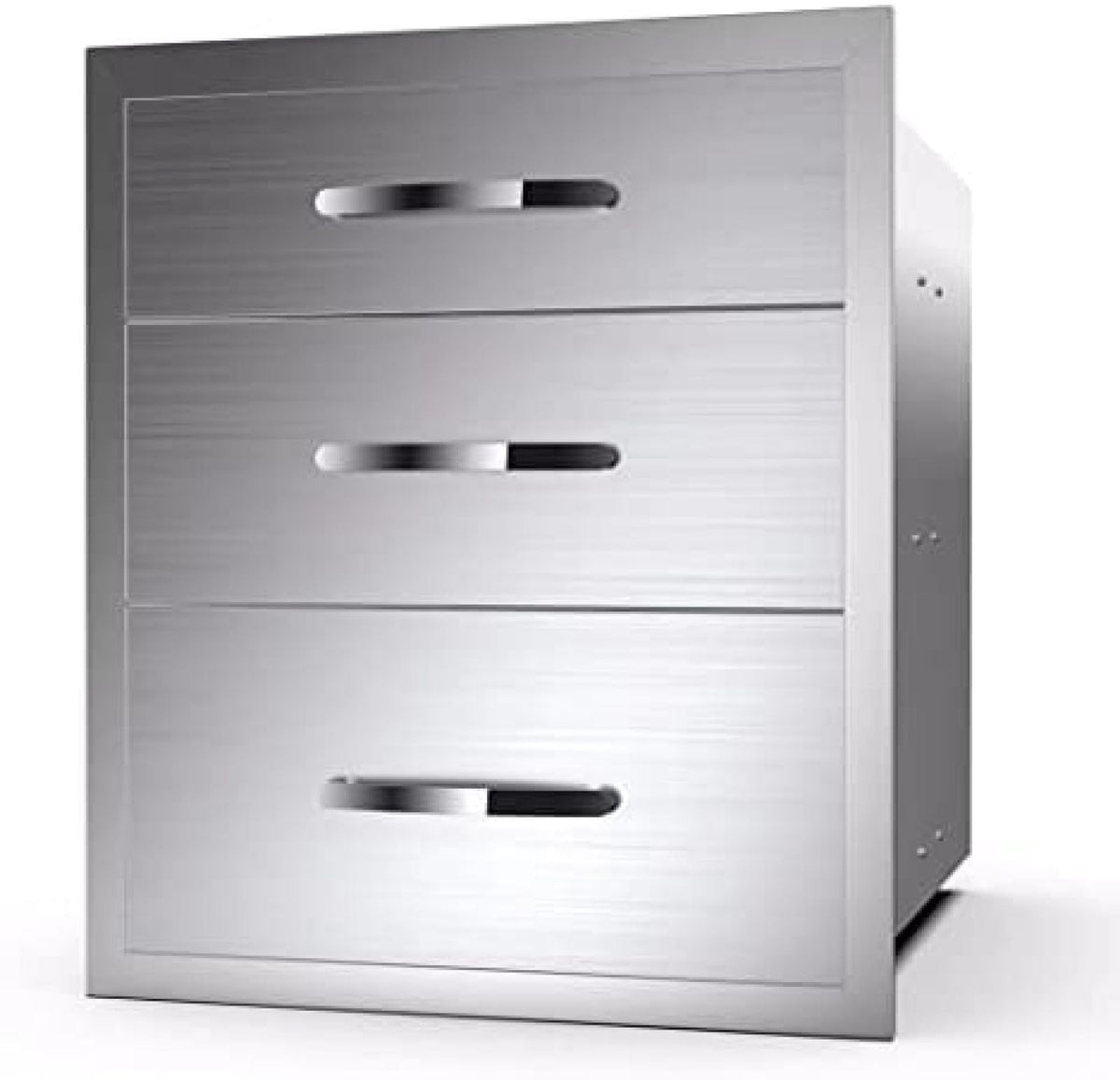 Stainless Steel Outdoor Kitchen Drawers - 3-Drawer Bbq Drawer, Built-In, Flush Mount - 20Wx23Dx27H