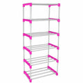 Astriber 6Tier Collapsible Bookshelf, Foldable Plastic Storage Stand, NonSlip, Multipurpose Wardrobe Organiser For Bedroom, Of