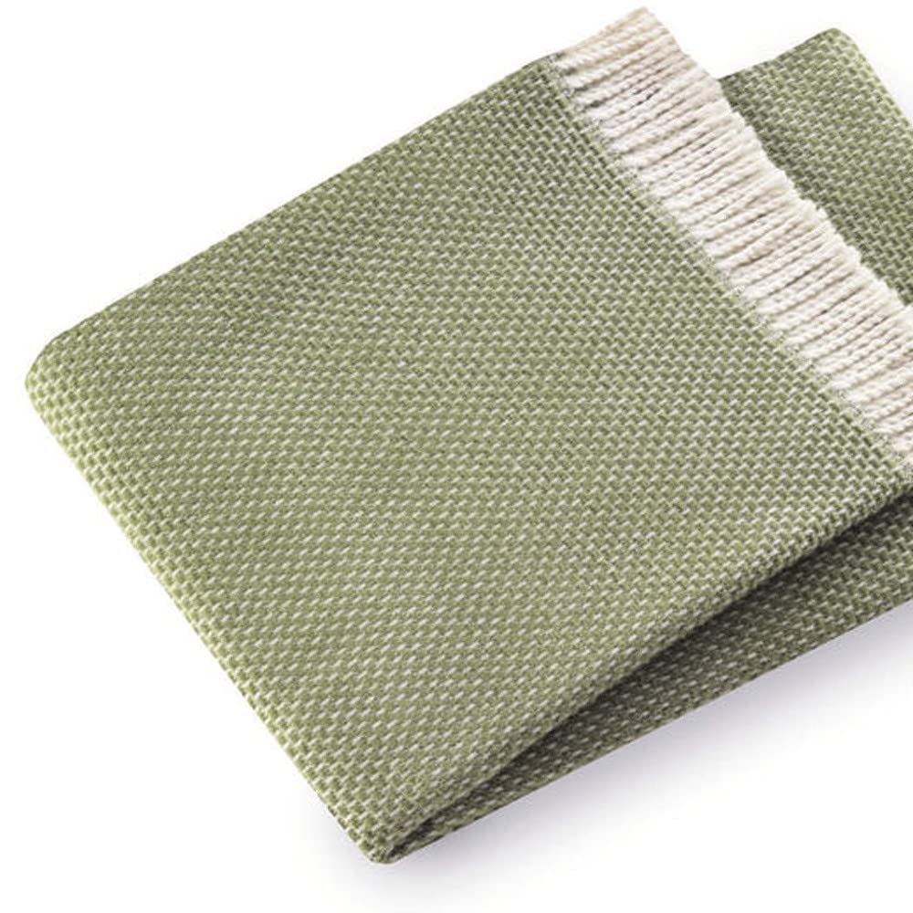 HomeRoots Soft Olive Green Links Pattern Throw Blanket