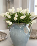 Beferr White Tulips Artificial Flowers 18Pcs Faux Tulip Real Touch Tulip Fake Flowers Bouquets Arrangements for Easter Spring Fl
