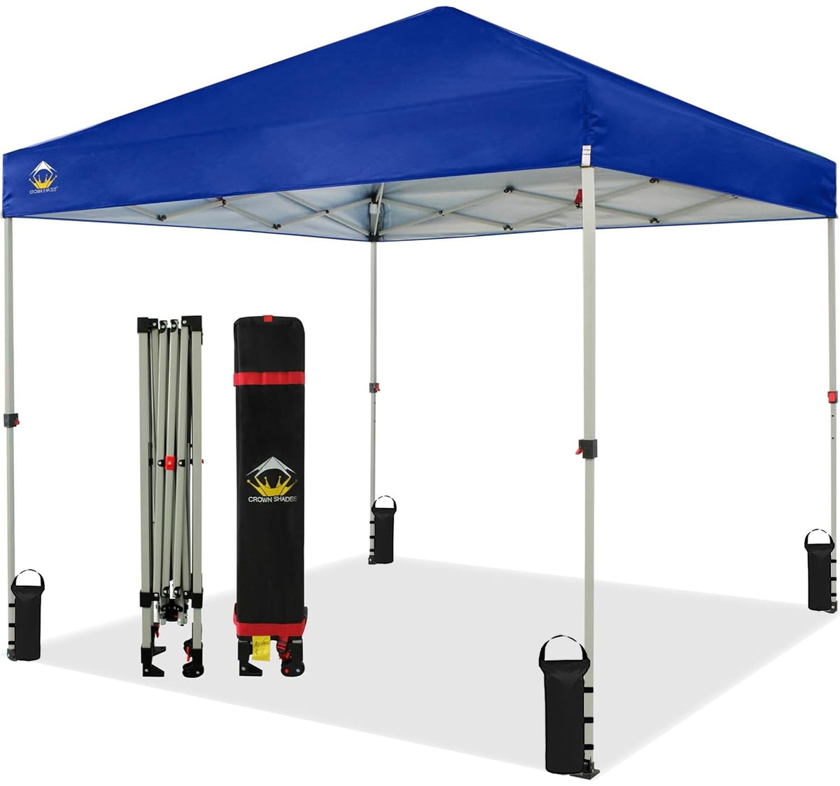 Crown Shades 8X8 Pop Up Canopy, Patented Center Lock One Push Instant Popup Outdoor Canopy Tent, Newly Designed Storage Bag, 8 S