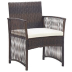 vidaXL Patio Armchairs with Cushions 2 pcs Brown Poly Rattan