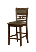 Benjara Benzara Wooden Counter Height Side Chair, Set of Two, Brown