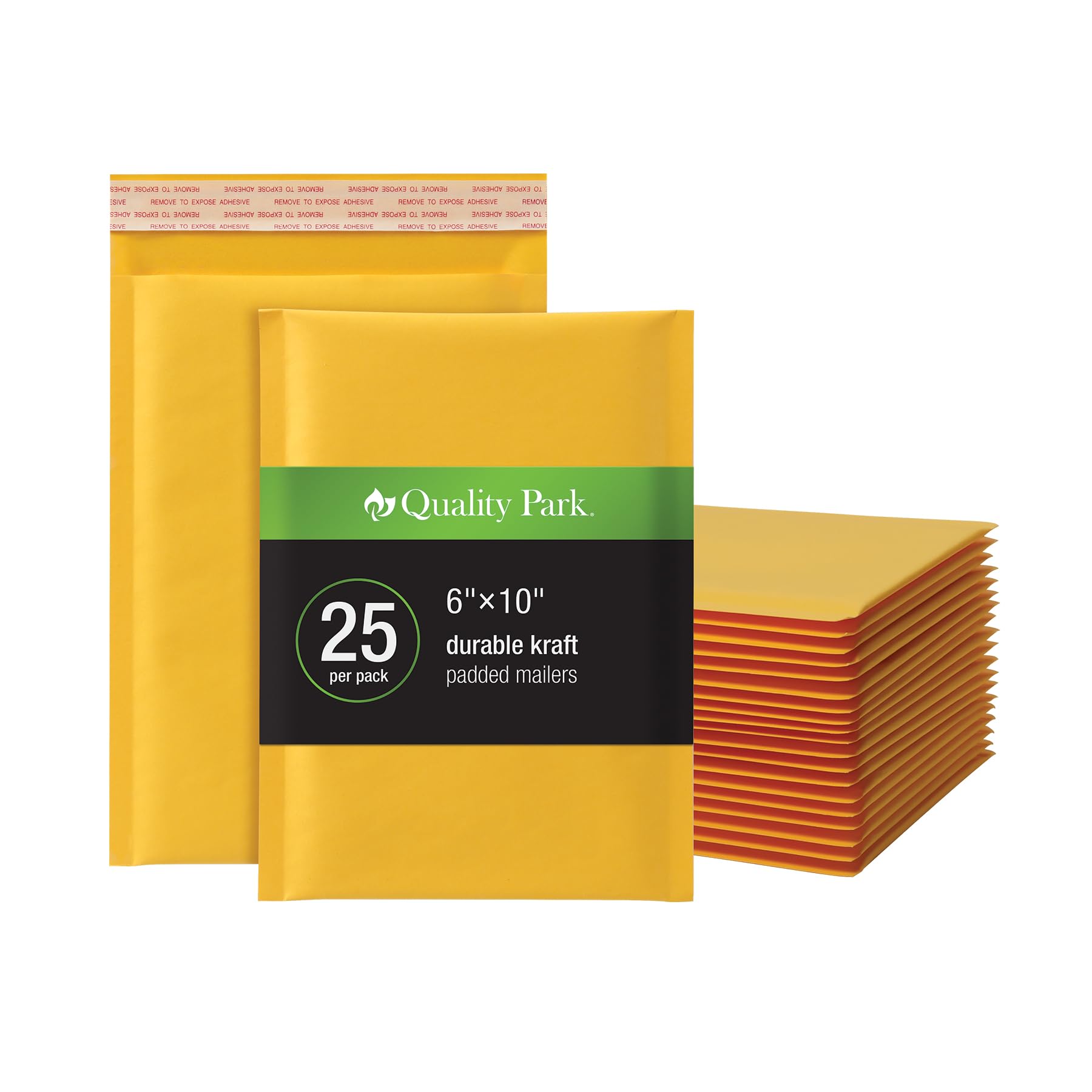 Quality Park Bubble Mailers, 6 X 9 Inch, Kraft Padded Envelopes, Durable Brown Shipping Envelopes, Self Seal Closure, 25 Per Box