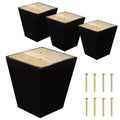ComfortStyle Legs for Furniture, Sofa Ottoman and Chair 4 Wood Feet Replacement, Set of 4 Square Tapered Pyramid Feet (Dark Espr