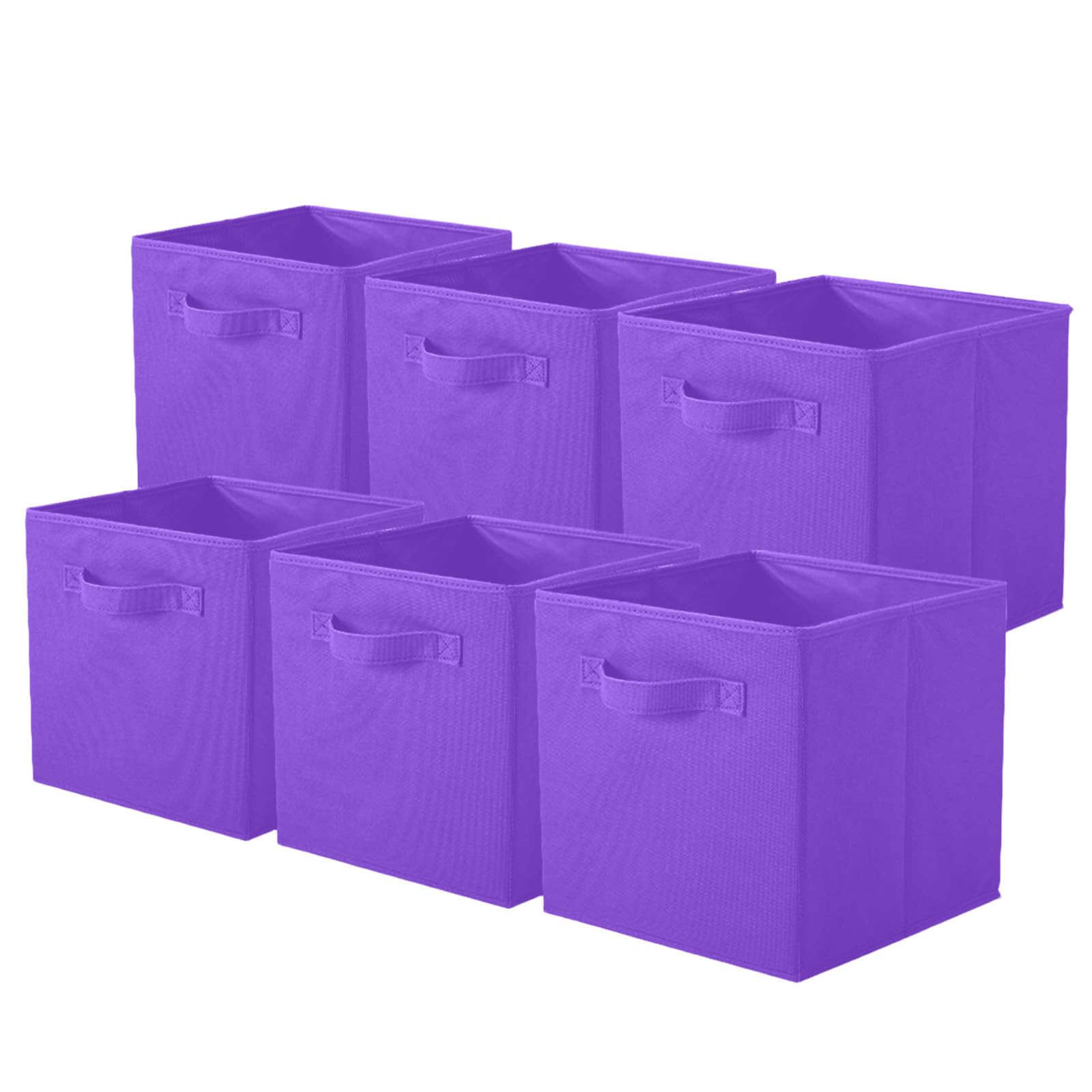 ShellKingdom Storage Bins, Foldable Fabric Storage Cubes And Cloth Storage Organizer Drawer For Closet And Toys, 6 Pack (Violet)