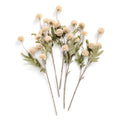 Ling's Moment Pompon Mum Artificial Flower, 5pcs Faux Silk Mini Chrysanth with Stems, Bulk Fake Wedding Filler Flowers for DIY B