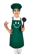 Switchon Polyester Waterproof Adjustable Kids Multi Purpose Cooking Apron With A Chef Cap School Apron  For3 Years To 6 Years P