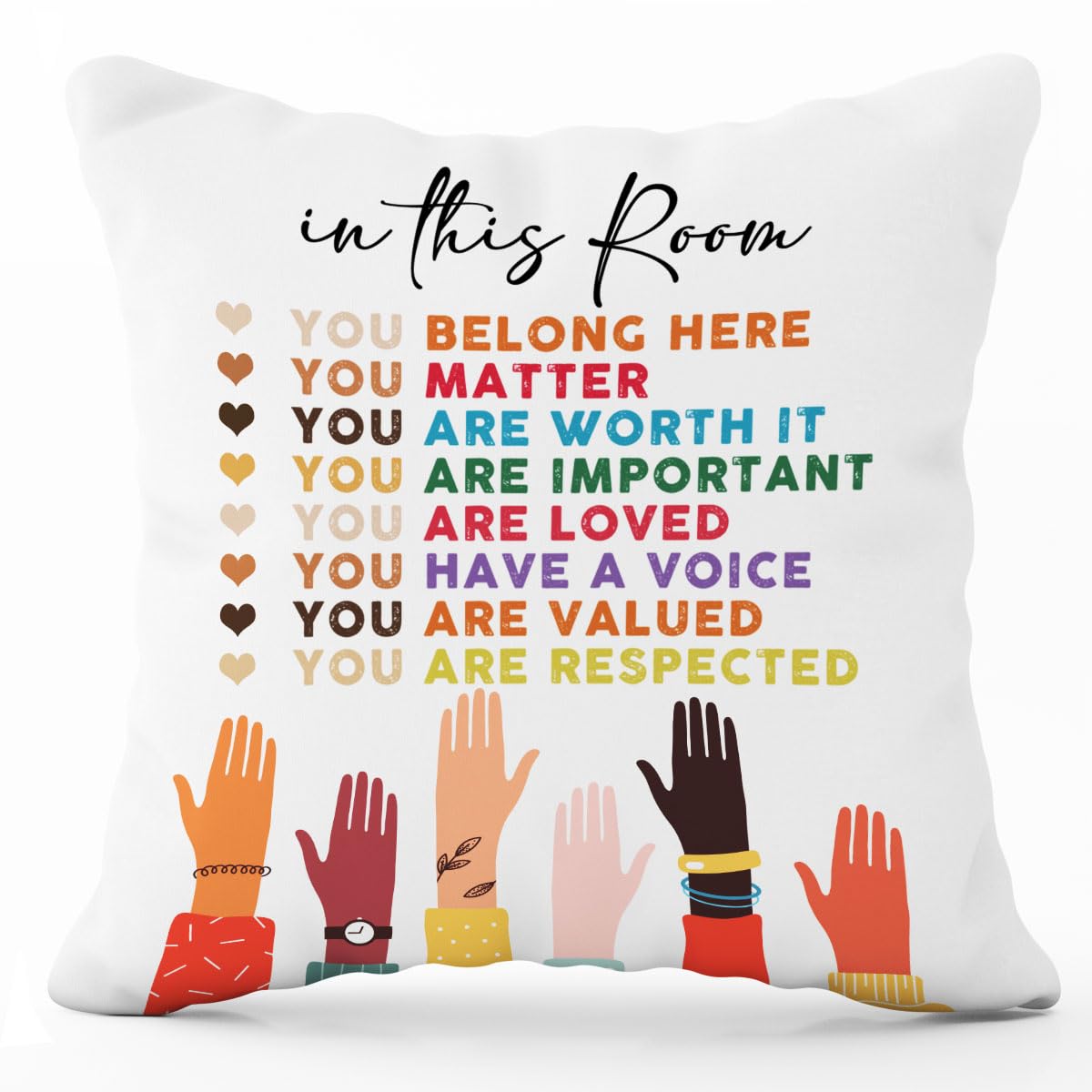 Mental Health In This Room Anxiety Relief Throw Pillow Cover Decor-Classroom Decor Throw Pillow Covers-Mental Health Gifts For P