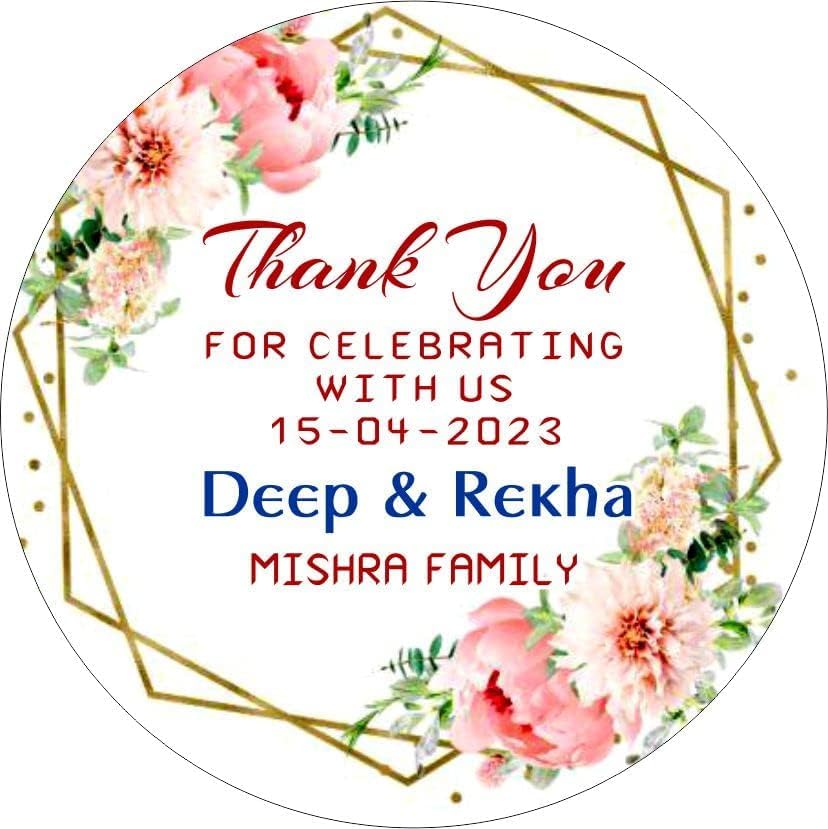 GADGETS WRAP Customized Thank You Stickers for Return Gift Birthday Baby Shower Wedding Anniversary Kids Bday Party Return Gift