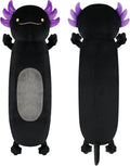 28 Inch Black Axolotl Stuffed Animal, Cute Long Body Cuddle Squishy Pillow, Big Axolotl Plushies Toy Gifts For Kids, Boys For Bi