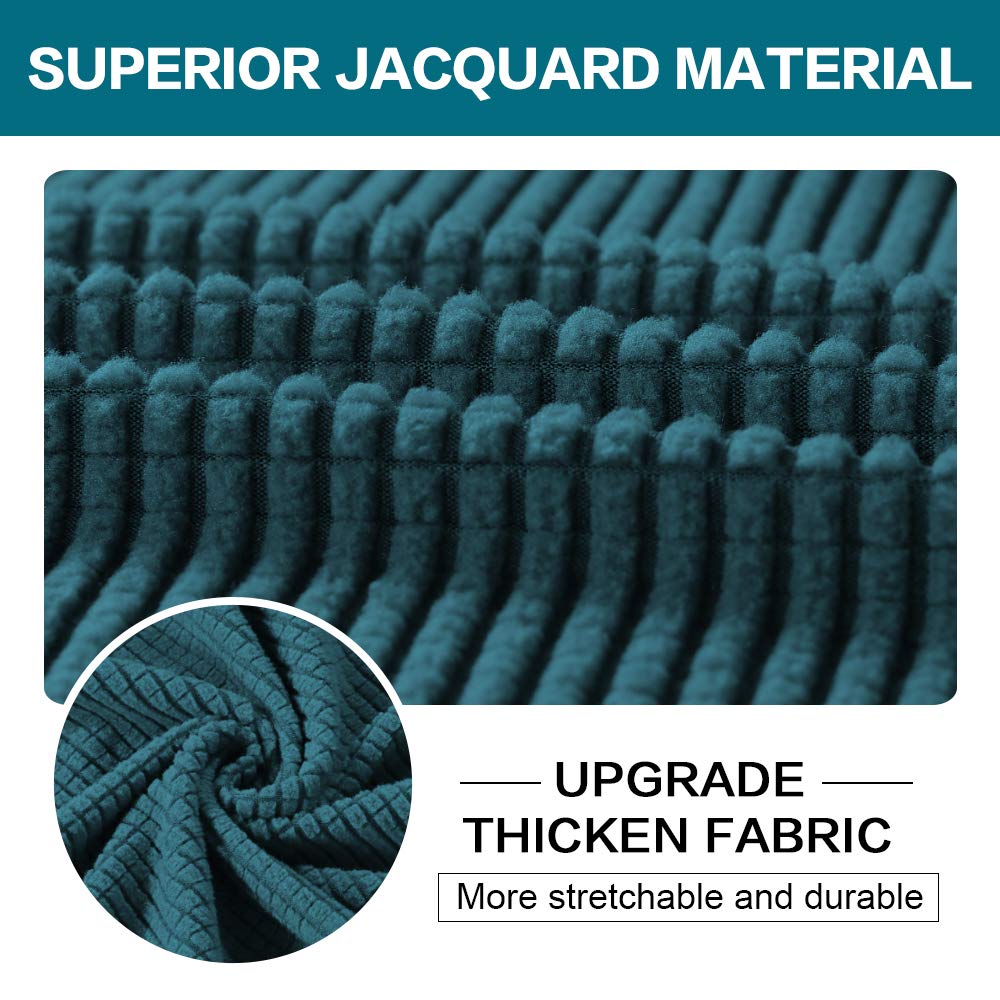4 Piece Sofa Covers For 3 Cushion Couch Sofa Slipcover Soft Couch Cover For Dogs-Washable Sofa Furniture Covers With 3 Individual Cushion Covers, Feature Jacquard Fabric (3 Cushion Sofa, Deep Teal)