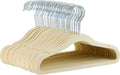Amazon Basics Kids Velvet, Non-Slip Clothes Hangers for Infant and Toddler, 11.6 Inches (for baby clothes), Pack of 50, Beige