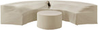 Crosley Furniture Patio Furniture Covers, Waterproof 3-Piece Cover Set for Round Outdoor Sectional, Tan