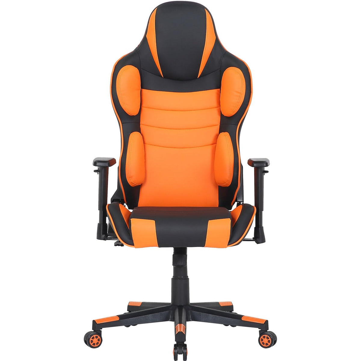 Commando Ergonomic Gaming Chair in Black and Orange with Adjustable Gas Lift Seating, Lumbar and Neck Support